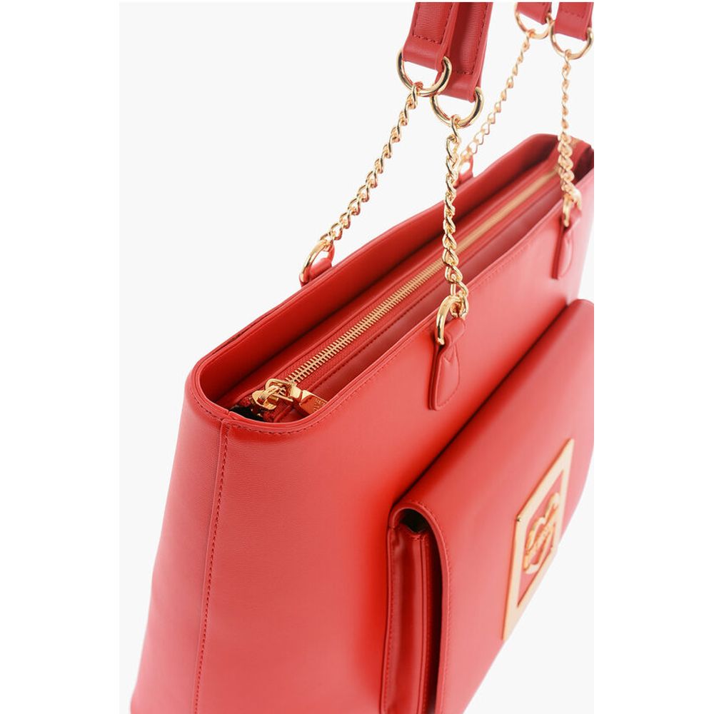 LOVE Faux Leather Tote Bag with Golden Details