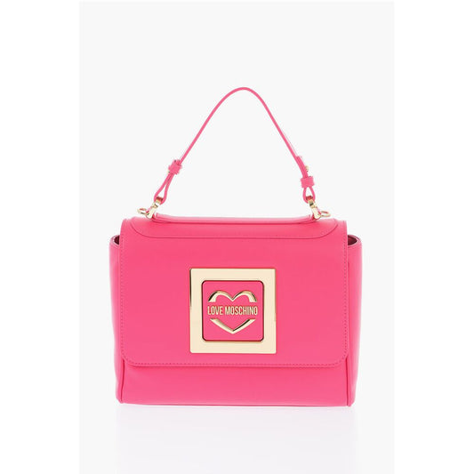 LOVE Faux Leather Shoulder Bag with Metal Golden Logo