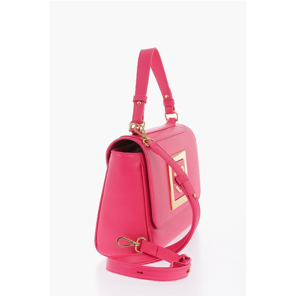 LOVE Faux Leather Shoulder Bag with Metal Golden Logo