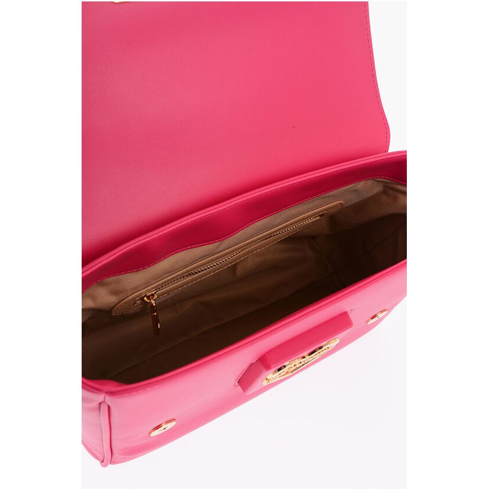LOVE Faux Leather Shoulder Bag with Metal Golden Logo