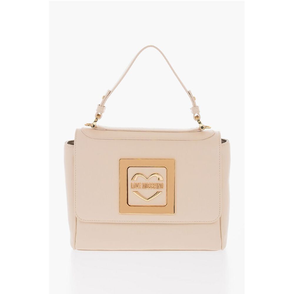LOVE Faux Leather Shoulder Bag with Metal Golden Logo
