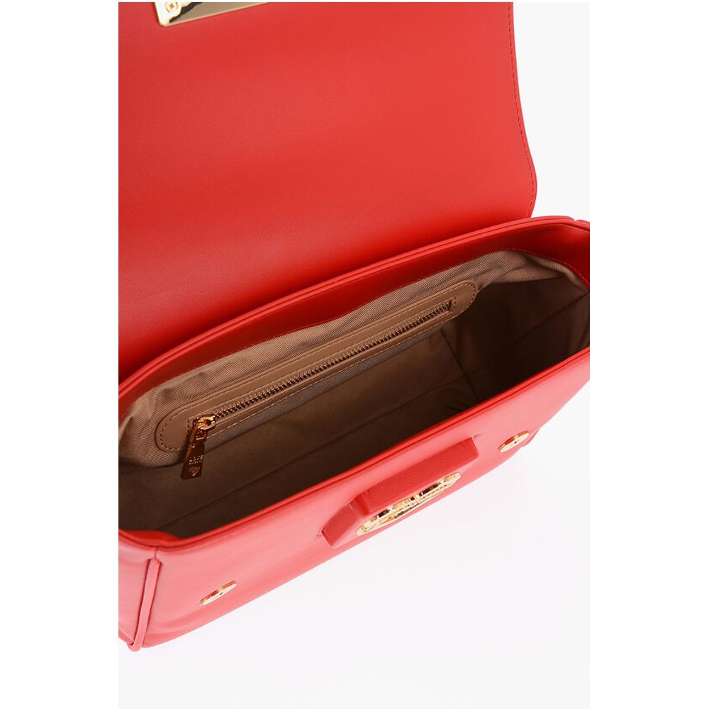 LOVE Faux Leather Shoulder Bag with Metal Golden Logo