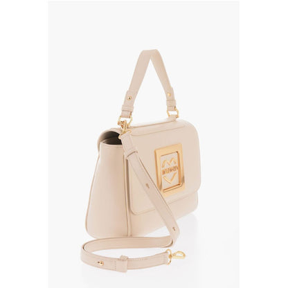 LOVE Faux Leather Shoulder Bag with Metal Golden Logo