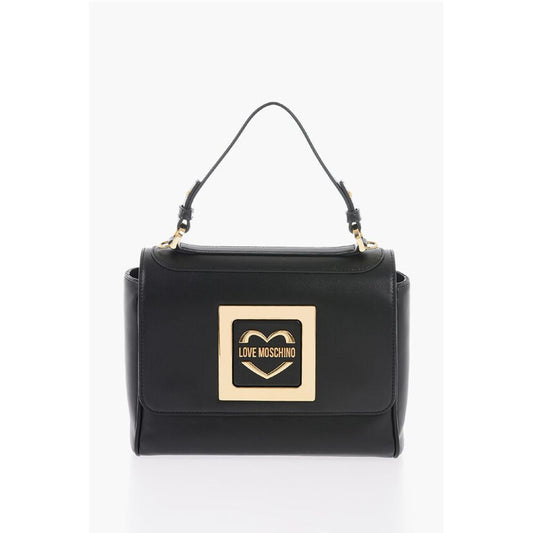 LOVE Faux Leather Shoulder Bag with Golden Details