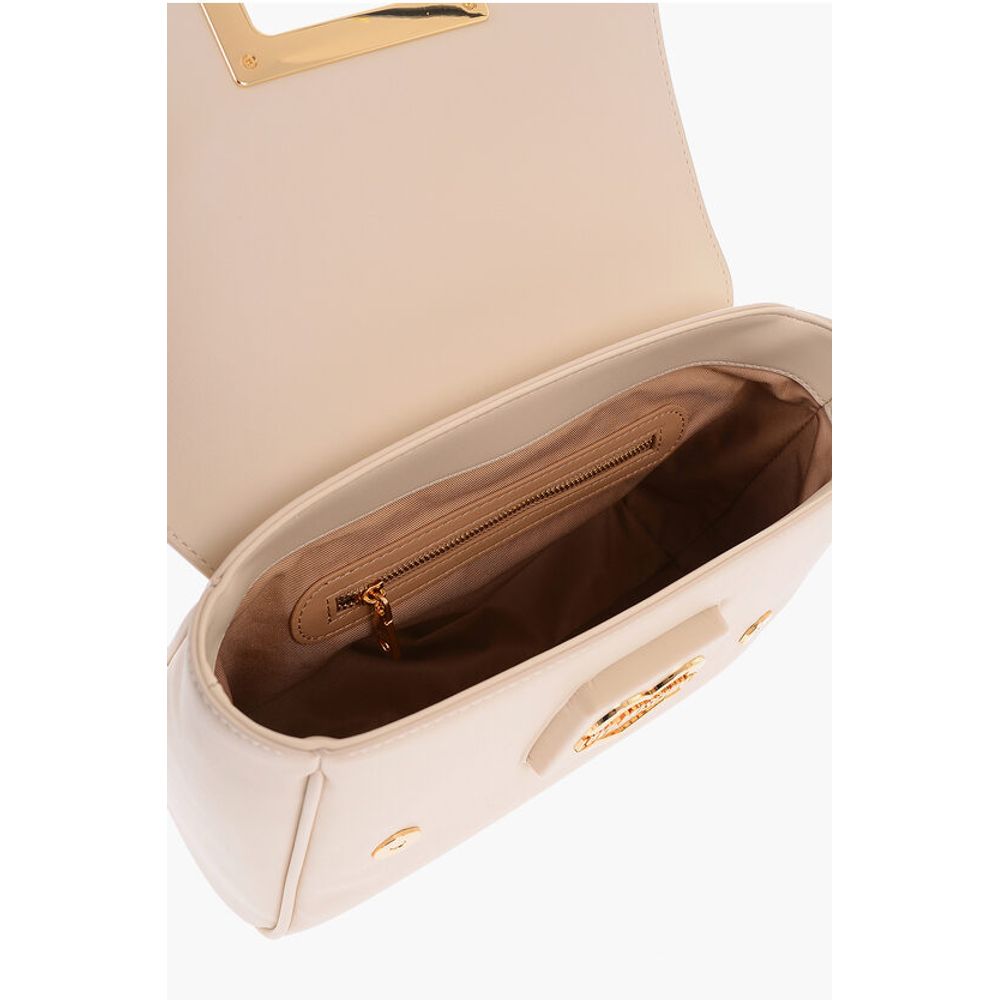 LOVE Faux Leather Shoulder Bag with Metal Golden Logo