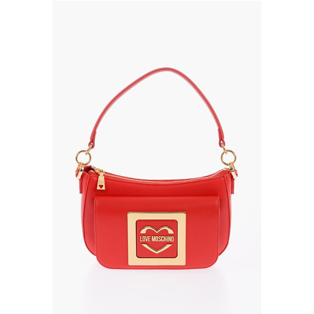 LOVE Faux Leather Bag with Removable Shoulder Strap and Meta