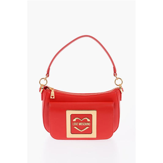 LOVE Faux Leather Bag with Removable Shoulder Strap and Meta