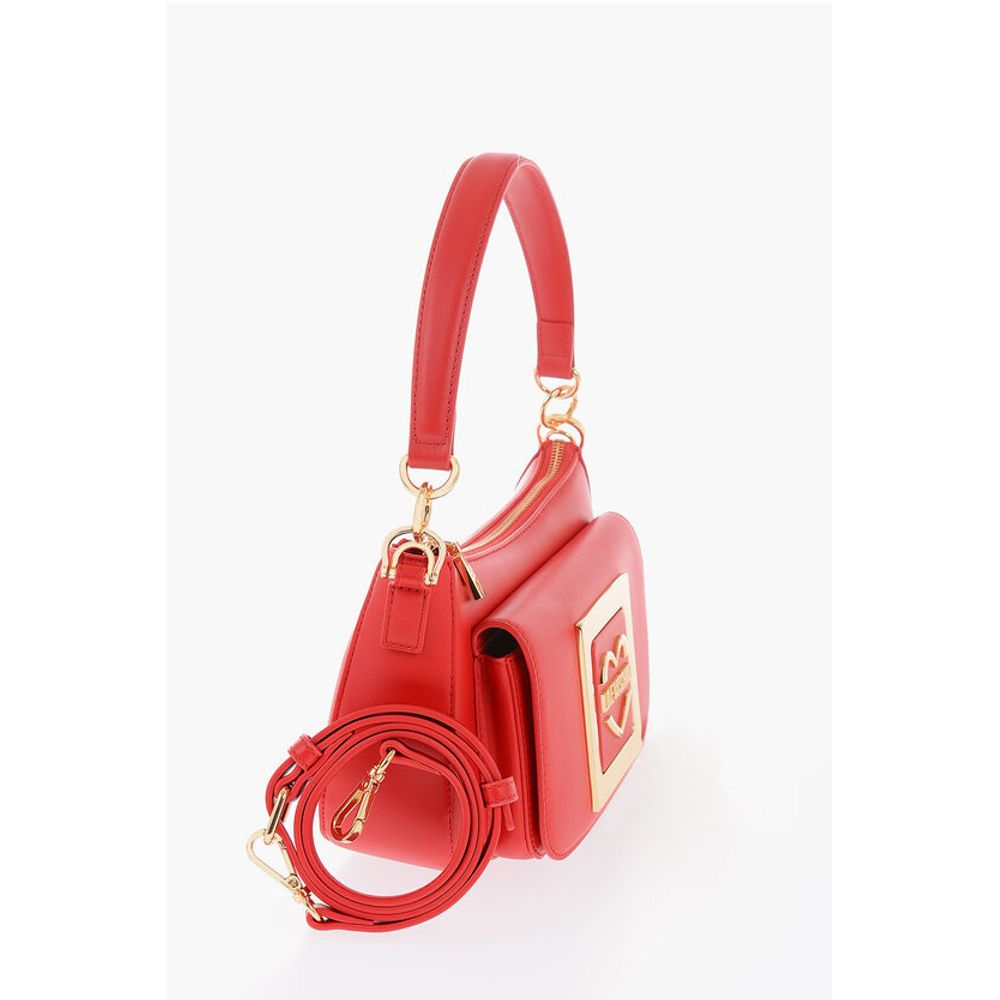 LOVE Faux Leather Bag with Removable Shoulder Strap and Meta