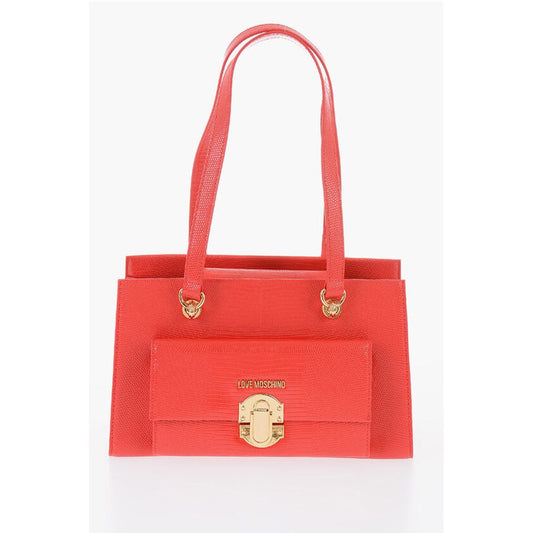 LOVE Faux Leather Shoulder Bag with Golden Details