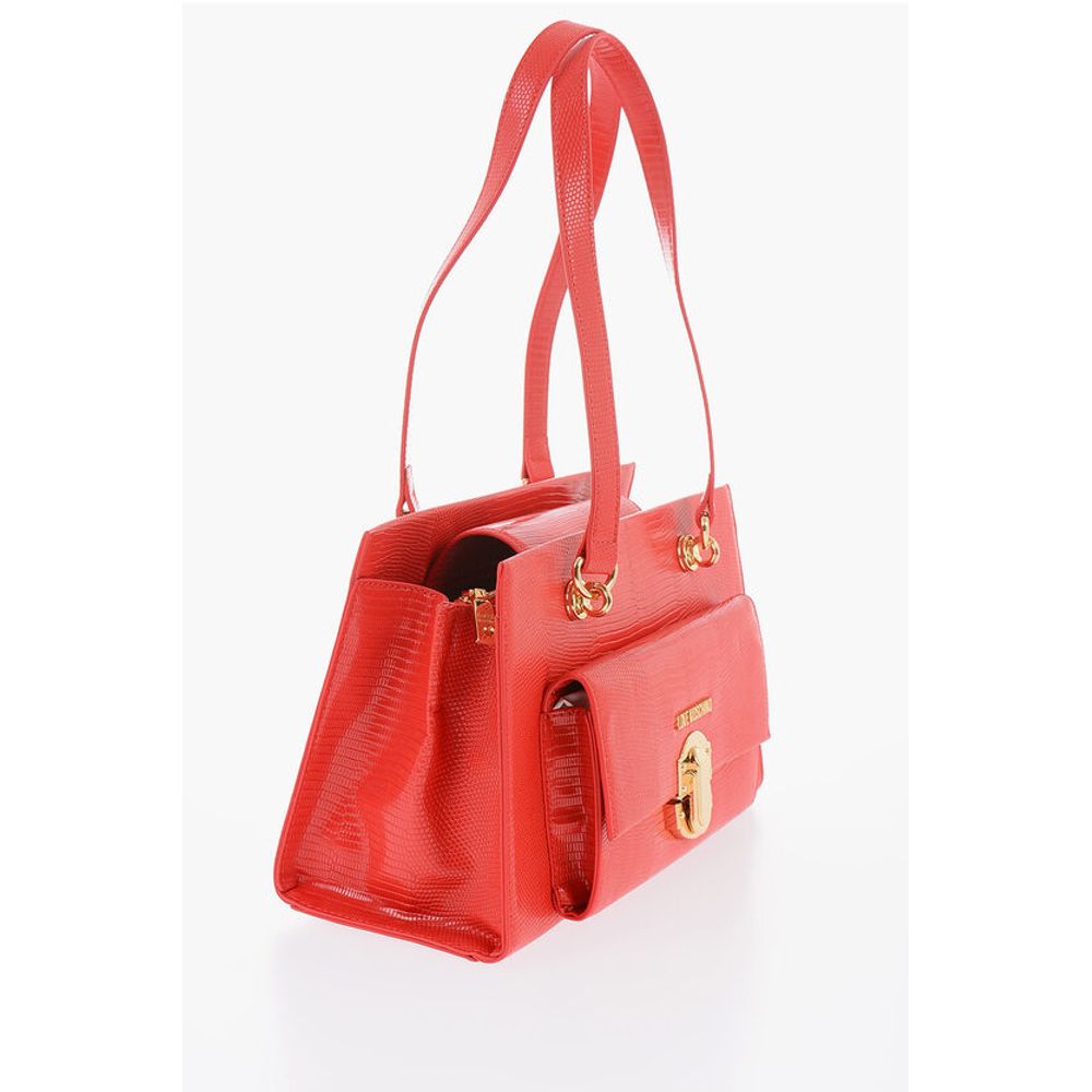 LOVE Faux Leather Shoulder Bag with Golden Details