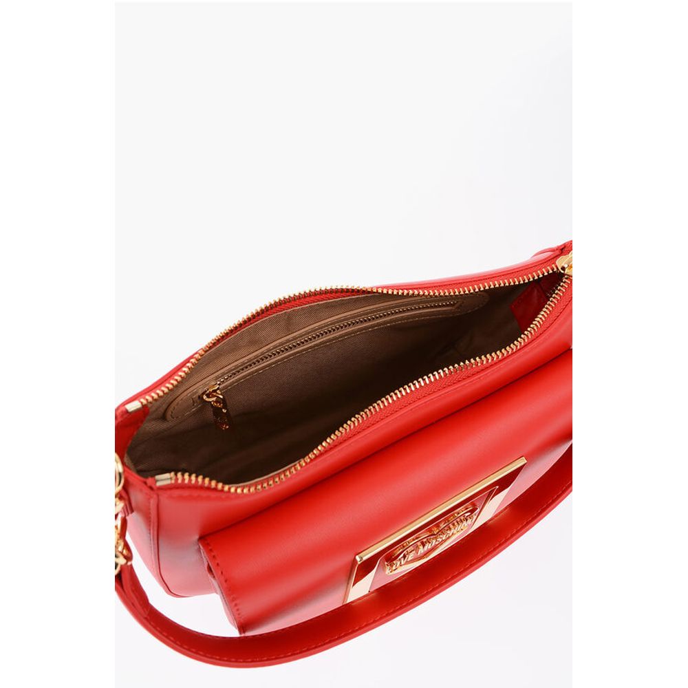 LOVE Faux Leather Bag with Removable Shoulder Strap and Meta