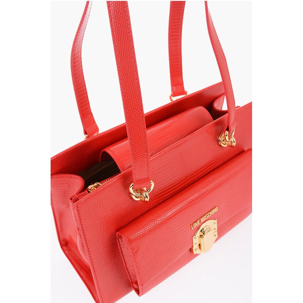 LOVE Faux Leather Shoulder Bag with Golden Details
