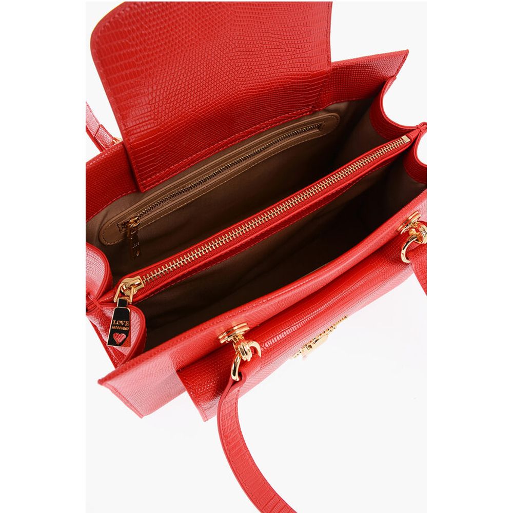 LOVE Faux Leather Shoulder Bag with Golden Details