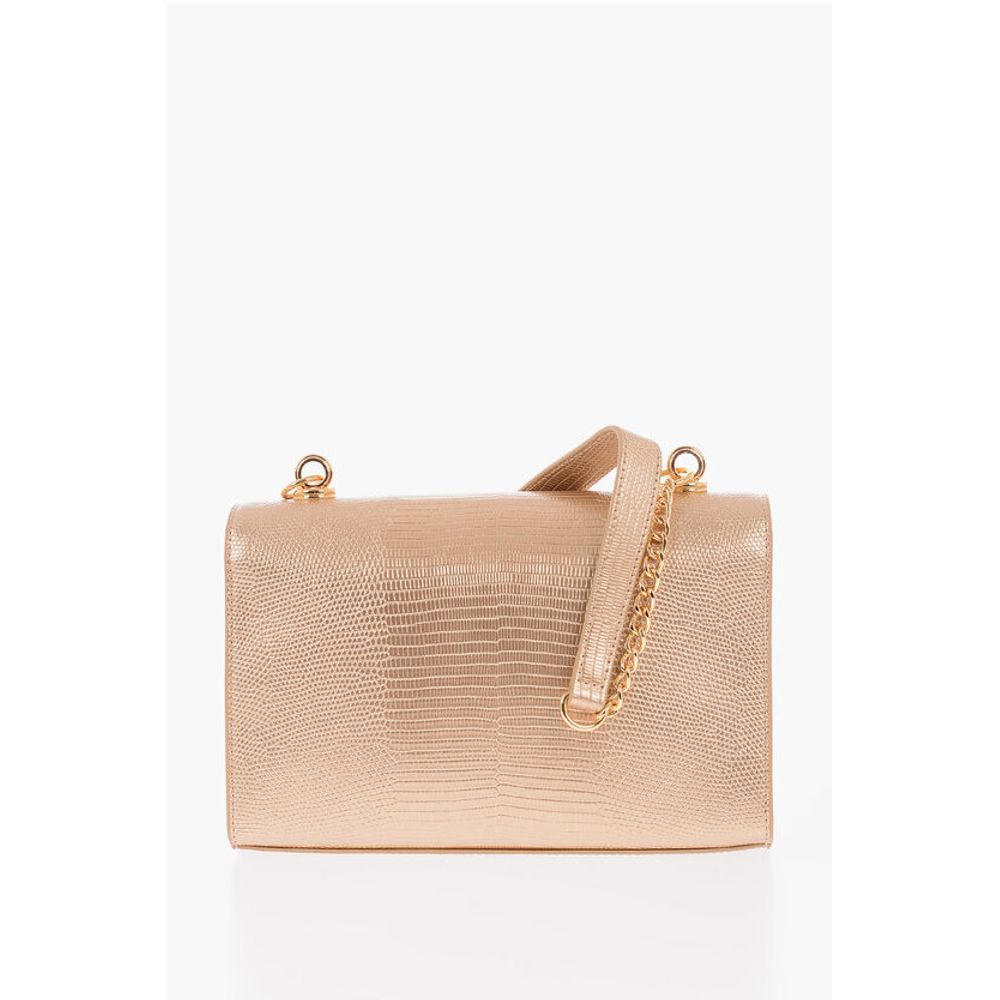 LOVE Metallic Faux Leather Shoulder Bag