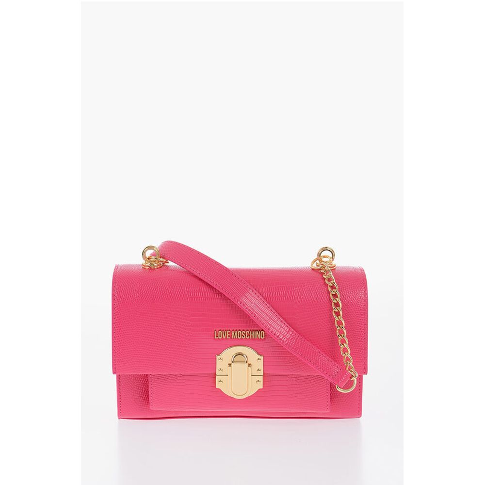 LOVE Faux Leather Shoulder Bag with Metal Magnetic Closure