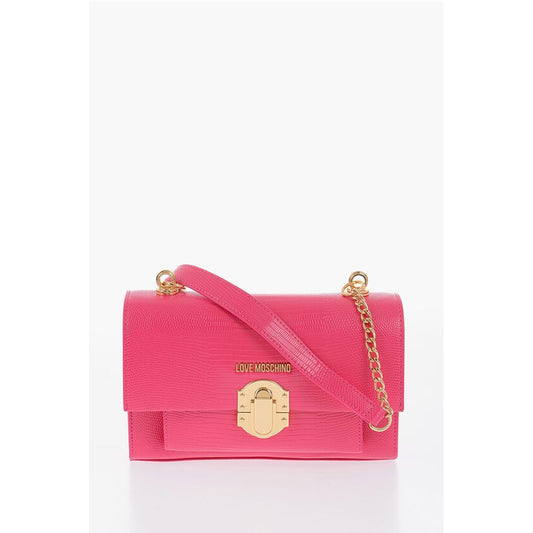 LOVE Faux Leather Shoulder Bag with Metal Magnetic Closure
