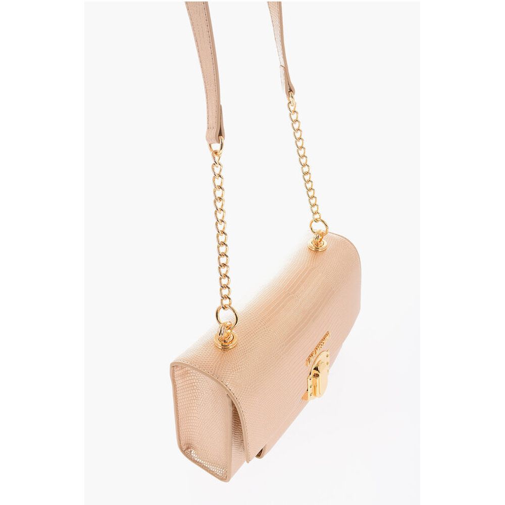 LOVE Metallic Faux Leather Shoulder Bag