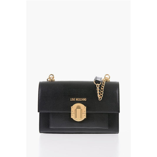LOVE Faux Leather Shoulder Bag with Metal Magnetic Closure