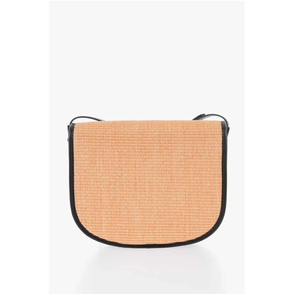LOVE Rafia Saddle Bag with Contrasting Details