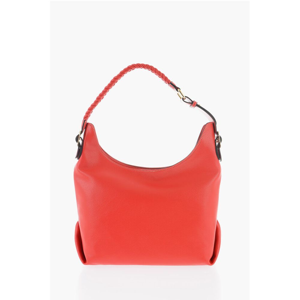 LOVE Faux Leather Shoulder Bag with Braided Handle