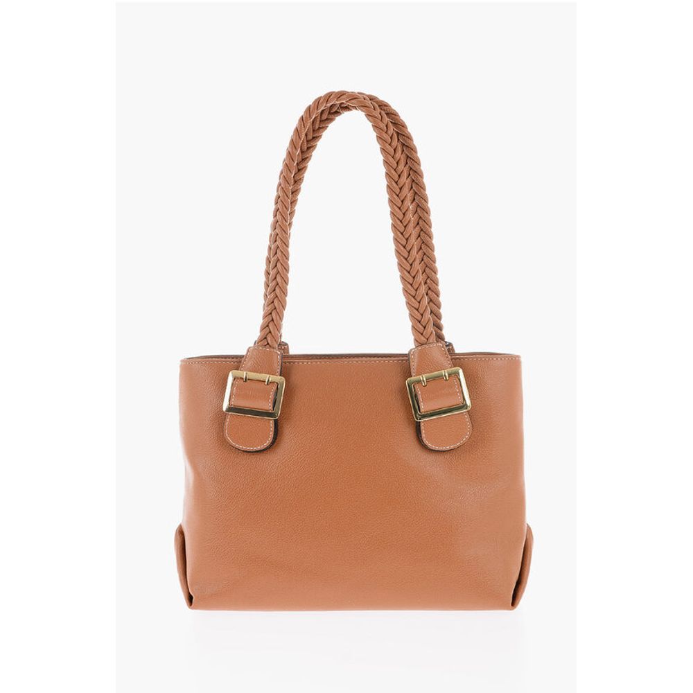 LOVE Faux Leather Shoulder Bag with Braided Handle
