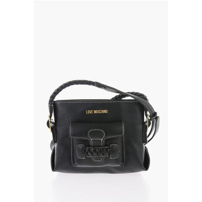 LOVE Faux Leather Crossbody Bag with Braided Details