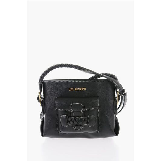 LOVE Faux Leather Crossbody Bag with Braided Details