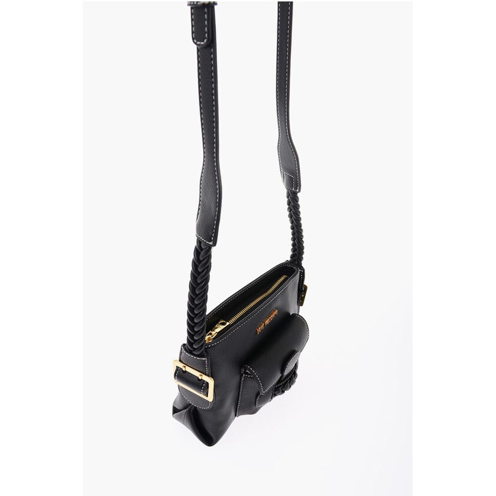 LOVE Faux Leather Crossbody Bag with Braided Details