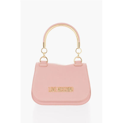 LOVE Faux Leather Handbag with Golden Handle and Removable S