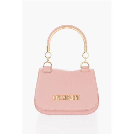LOVE Faux Leather Handbag with Golden Handle and Removable S