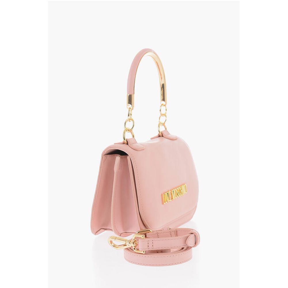 LOVE Faux Leather Handbag with Golden Handle and Removable S