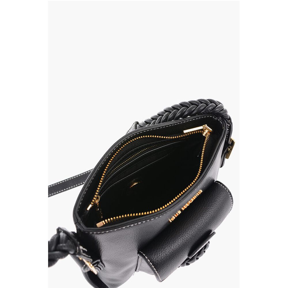LOVE Faux Leather Crossbody Bag with Braided Details