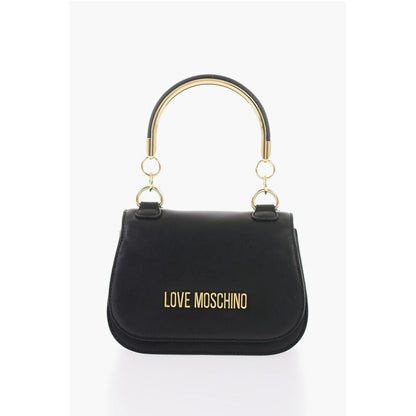 LOVE Faux Leather Handbag with Metal Golden Logo