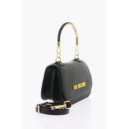 LOVE Faux Leather Handbag with Metal Golden Logo