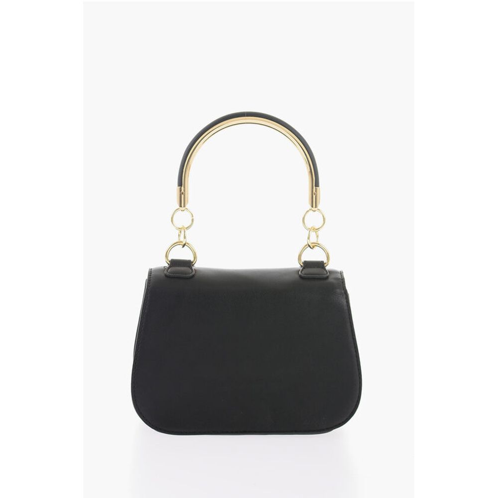 LOVE Faux Leather Handbag with Metal Golden Logo