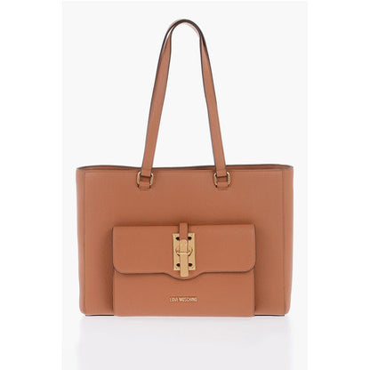 LOVE Faux Leather Tote Bag with Golden Details