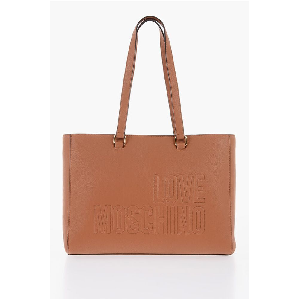 LOVE Faux Leather Tote Bag with Golden Details