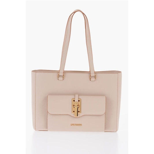 LOVE Faux Leather Tote Bag with Golden Details
