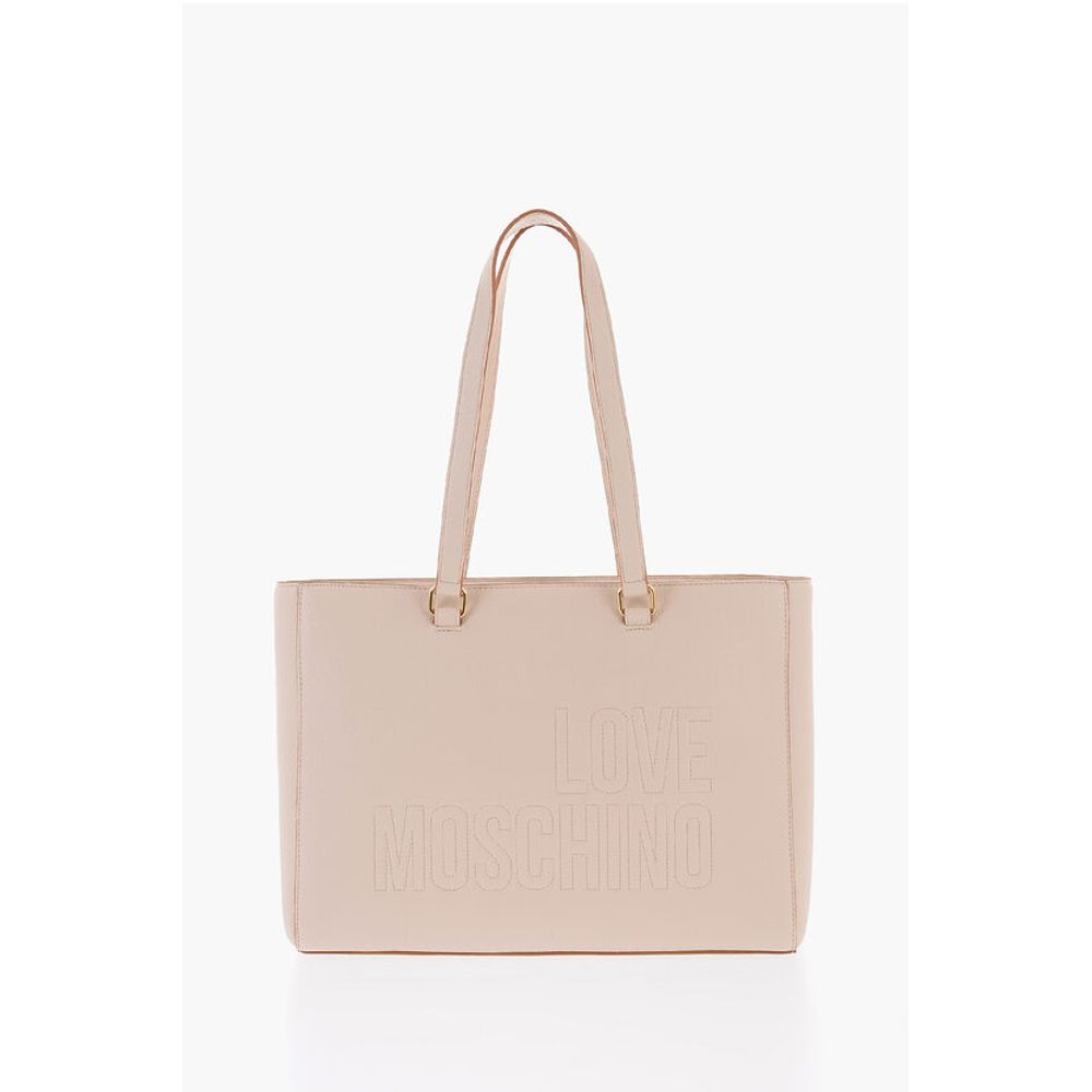 LOVE Faux Leather Tote Bag with Golden Details