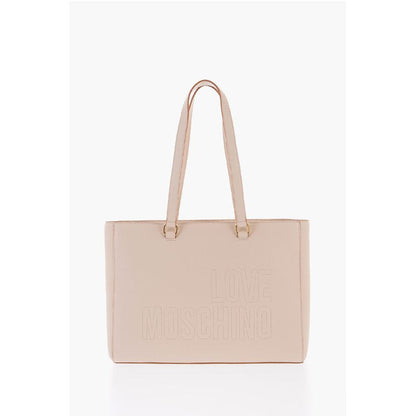 LOVE Faux Leather Tote Bag with Golden Details
