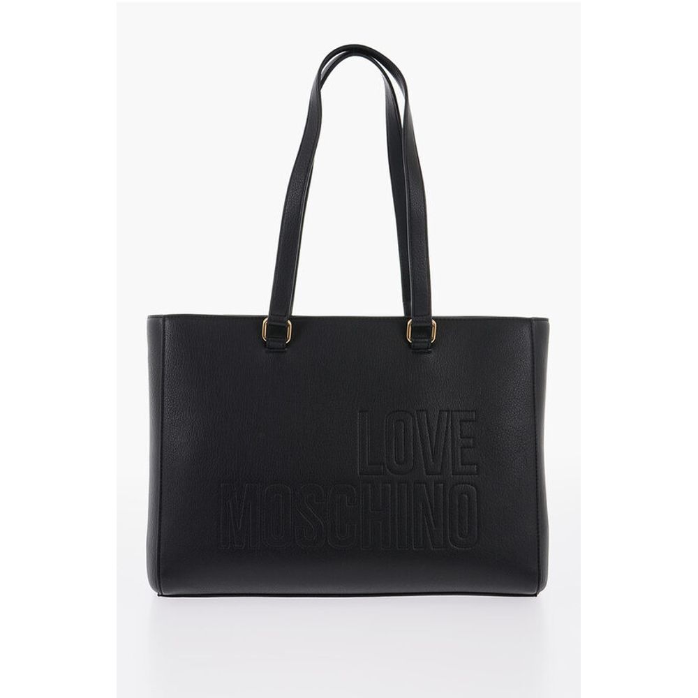 LOVE Faux Leather Tote Bag with Golden Details