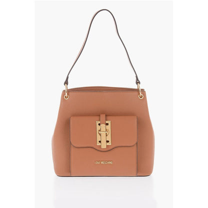 LOVE Faux Leather Shoulder Bag with Golden Details