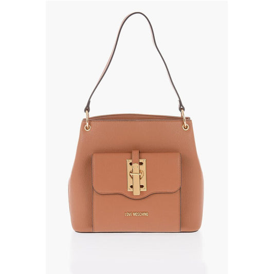 LOVE Faux Leather Shoulder Bag with Golden Details