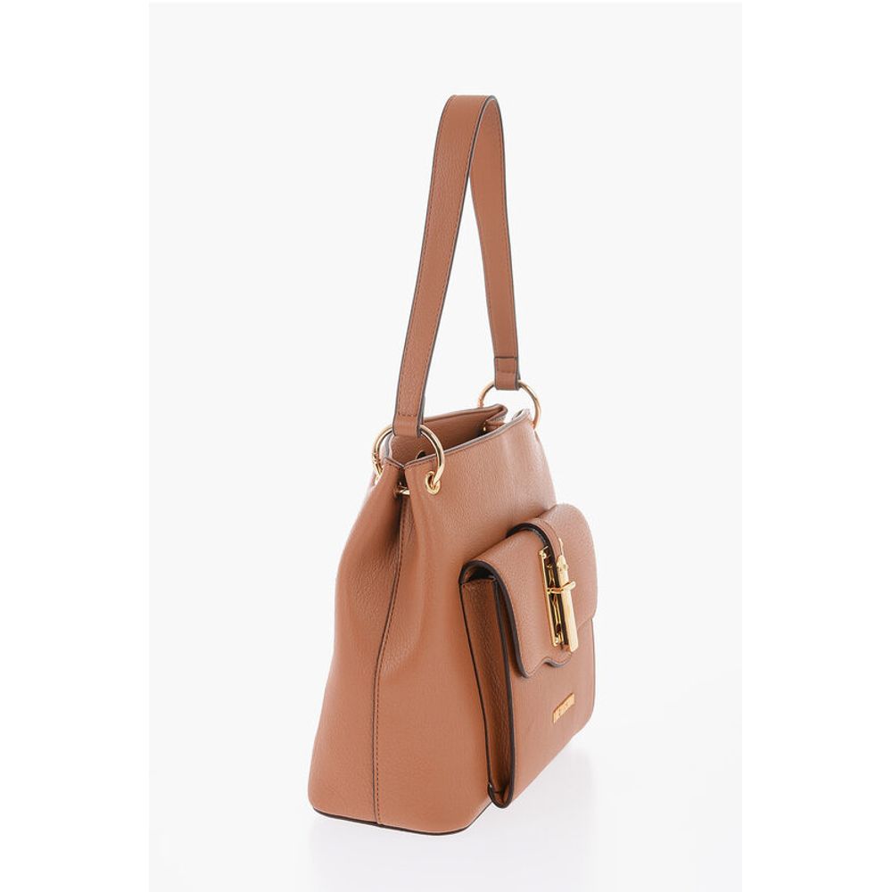 LOVE Faux Leather Shoulder Bag with Golden Details