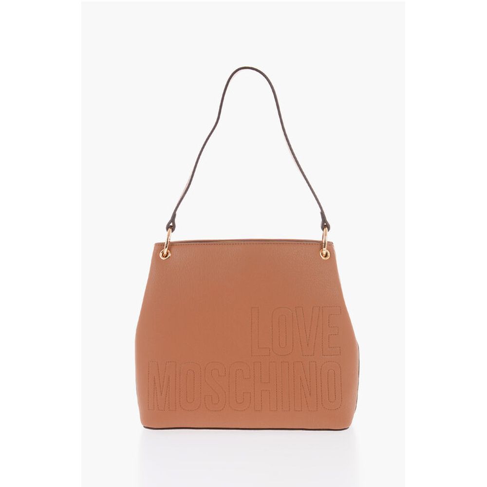 LOVE Faux Leather Shoulder Bag with Golden Details