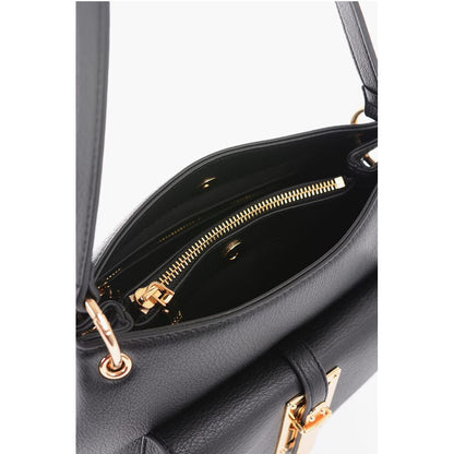 LOVE Textured Effect Faux Leather Hobo Bag with Maxi Logo on