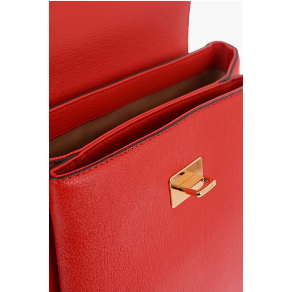 LOVE Solid Color Faux Leather Backpack with Golden Logo