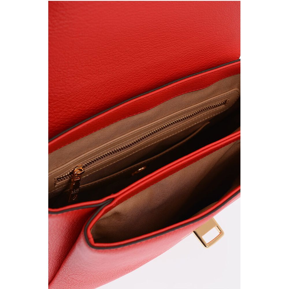 LOVE Solid Color Faux Leather Backpack with Golden Logo