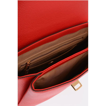 LOVE Solid Color Faux Leather Backpack with Golden Logo