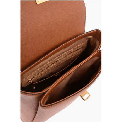 LOVE Solid Color Faux Leather Backpack with Golden Logo